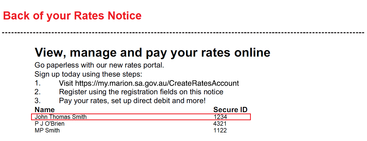 Individual Account secure ID help